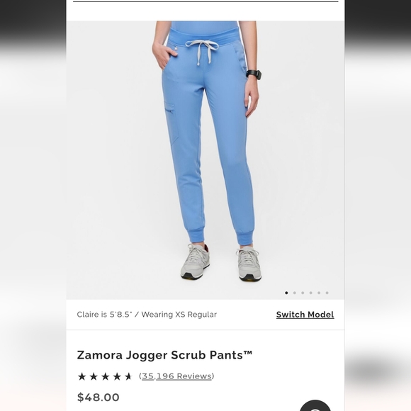 Figs Zamora Jogger Scrub Pants - Ceil Blue - M - Picture 5 of 5